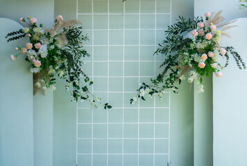 Flowers on white background , Wedding decorations
