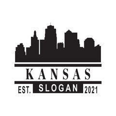 Fototapeta premium kansas skyline silhouette vector logo