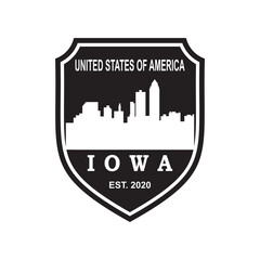 iowa skyline silhouette vector logo