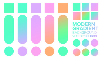 Vector Gradient Background. Set of gradient vector eps file. UX UI design resource.