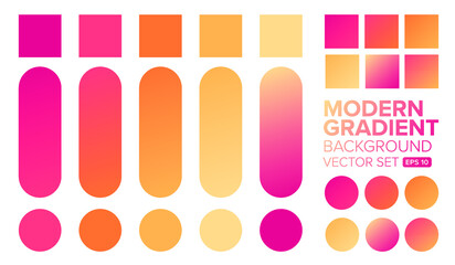 Vector Gradient Background. Set of gradient vector eps file. UX UI design resource.