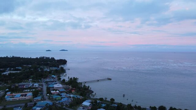 The Sematan Beach and Coastline of the most southern part of Sarawak and Borneo Island