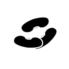 Bean icon glyph style vector