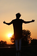 Sunset poses for the photoshoot, sunset images ,handsome boy,