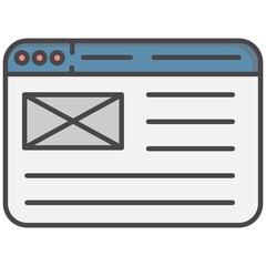 E-mail marketing vector icon with envelop content