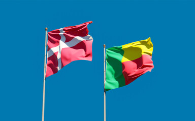 Flags of Denmark and Benin.