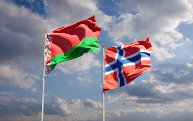 Flags of Norway and Belarus.