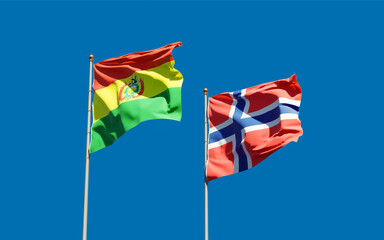 Flags of Norway and Bolivia.