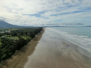 The Sematan Beach and Coastline of the most southern part of Sarawak and Borneo Island