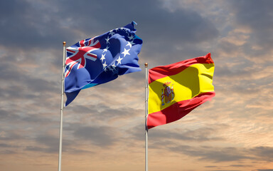Flags of Spain and Cook Island.