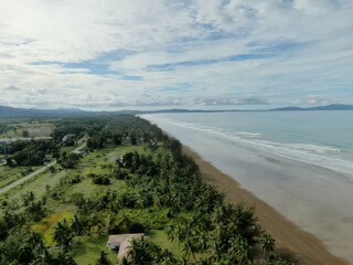 The Sematan Beach and Coastline of the most southern part of Sarawak and Borneo Island
