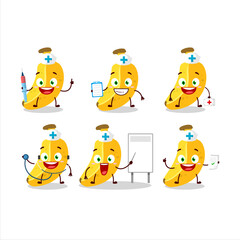 Doctor profession emoticon with banana cartoon character