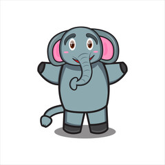 cute elephant mascot design vector on white background eps 10