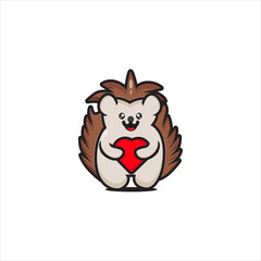 cute hedgehog mascot with love vector design eps 10