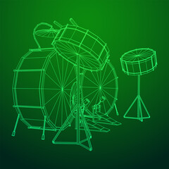 Musical instruments set. Rock band drum kit. Percussion musical instrument