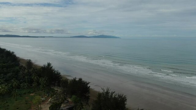 The Sematan Beach and Coastline of the most southern part of Sarawak and Borneo Island
