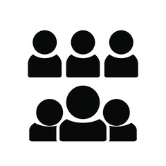 People icon silhouettes vector. User group network. Corporate team group. Community member icon. Business team work activity. Staff unity icon. Eps10 vector illustration.