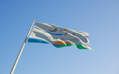 Jeju Korea flag low angle