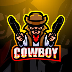 Cowboy mascot esport logo design