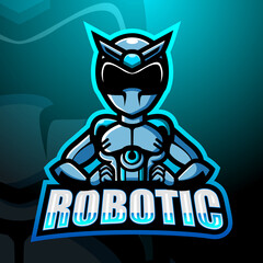 Robotic mascot esport logo design