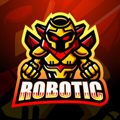 Robotic mascot esport logo design © frescostudio