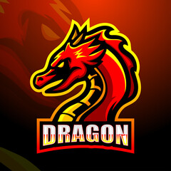Dragon mascot esport logo design 