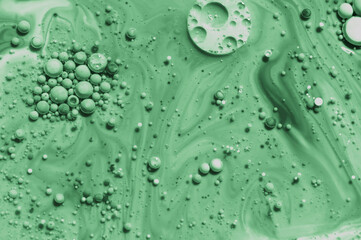 water drops on green background
