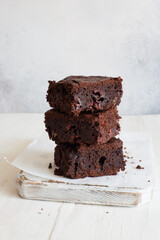 Pieces of  homemade brownie close up