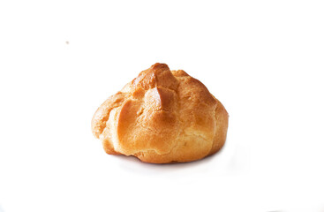 Baked profiterole isolated over white