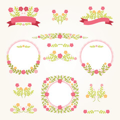 Feminine Wedding elements frame collections 