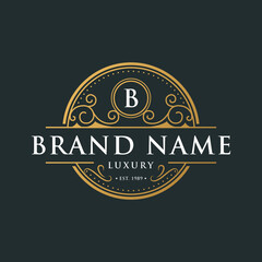 Luxury vintage logo template calligraphy elegant ornament line style, perfect for boutique, cafe, hotel, skin care, cosmetic, beauty, spa, jewelry, fashion and other vector graphic