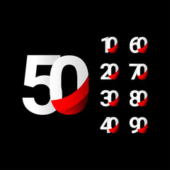 50 Years Anniversary Celebration Number Vector Template Design Illustration