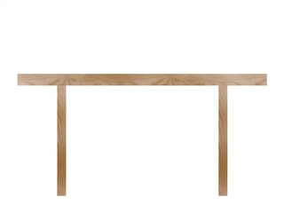 wooden table side view isolated illustration