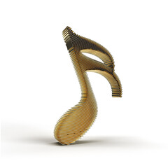 3D Render Music Notes illustration Design.