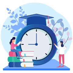 Illustration vector graphic cartoon character of time management