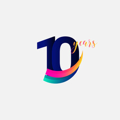 10 Years Anniversary Celebration Number Vector Template Design Illustration