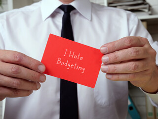  I Hate Budgeting phrase on the sheet.