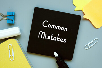 Business concept meaning Common Mistakes with phrase on the sheet.