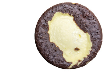 Chocolate milk cake top view