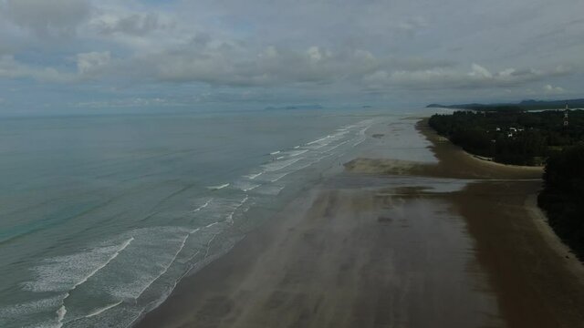 The Sematan Beach and Coastline of the most southern part of Sarawak and Borneo Island