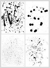 Vector blot, stains and grunge textures on white bacground, isolated