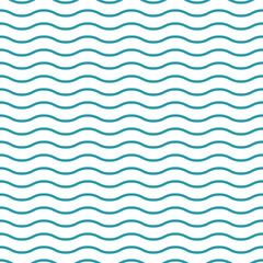 Wavy lines. seamless texture with light blue rolling lines on blue background.