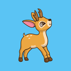 cartoon animal design deer facing sideways cute mascot logo