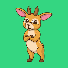 cartoon animal design cool deer cute mascot logo