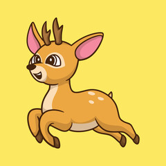 cartoon animal design running deer cute mascot logo