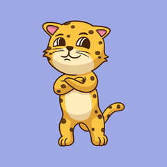 cartoon animal design coll leopard cute mascot logo