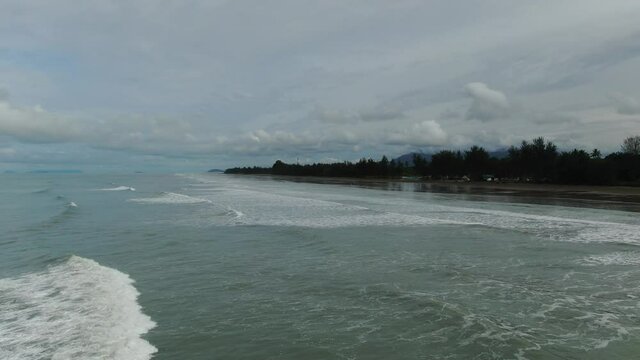 The Sematan Beach and Coastline of the most southern part of Sarawak and Borneo Island
