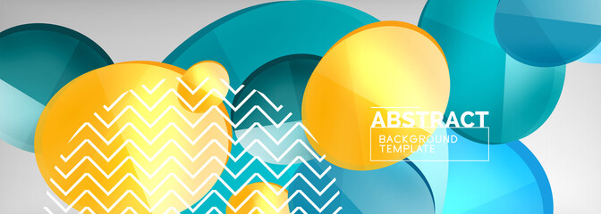 Abstract glossy round shapes vector background. Vector futuristic illustration for covers, banners, flyers and posters and other