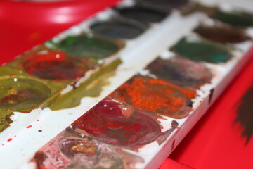 paints and brushes
