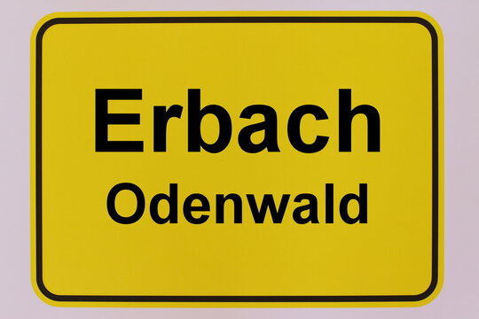 Illustration eines Stadteingangsschildes der Stadt Erbach im Odenwald
